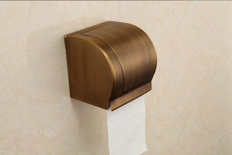 トイレットペーパーホルダー レトロ風金属調ペーパーホルダー