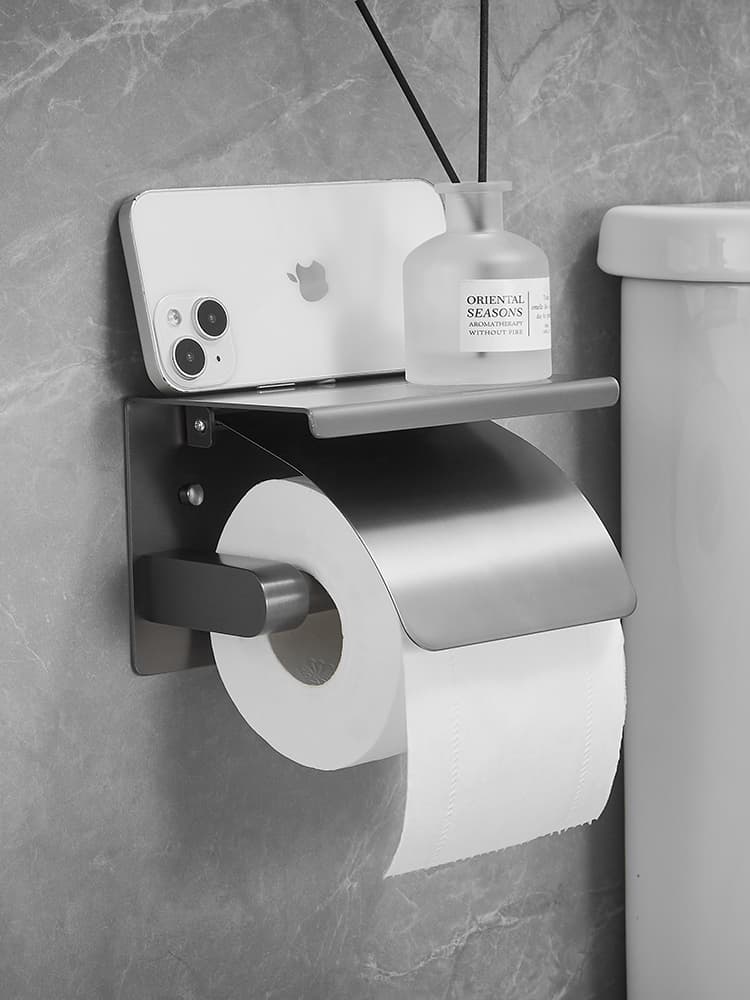 トイレットペーパーホルダー 多機能棚付きペーパーホルダー