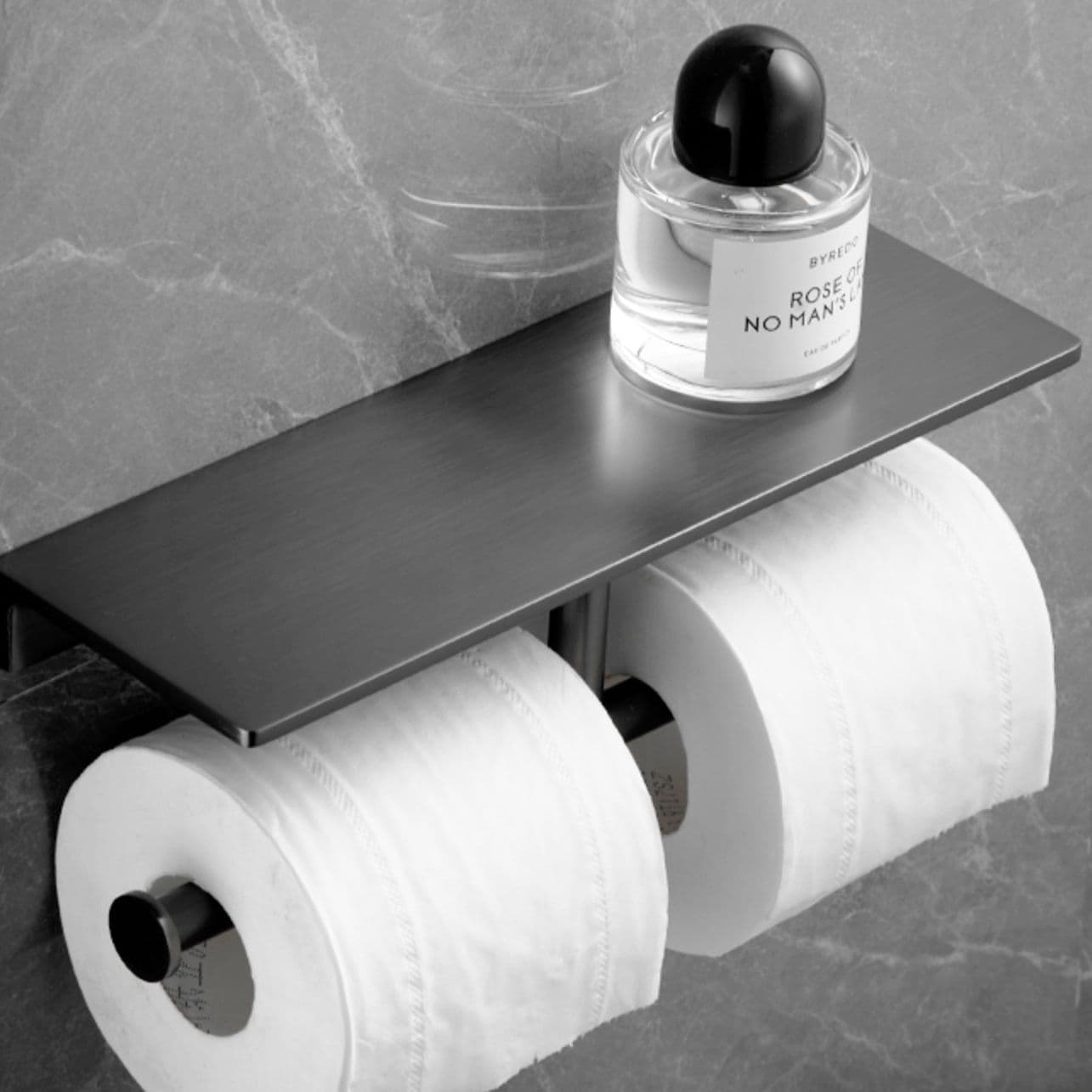 トイレットペーパーホルダー 多機能棚付き二連ホルダー