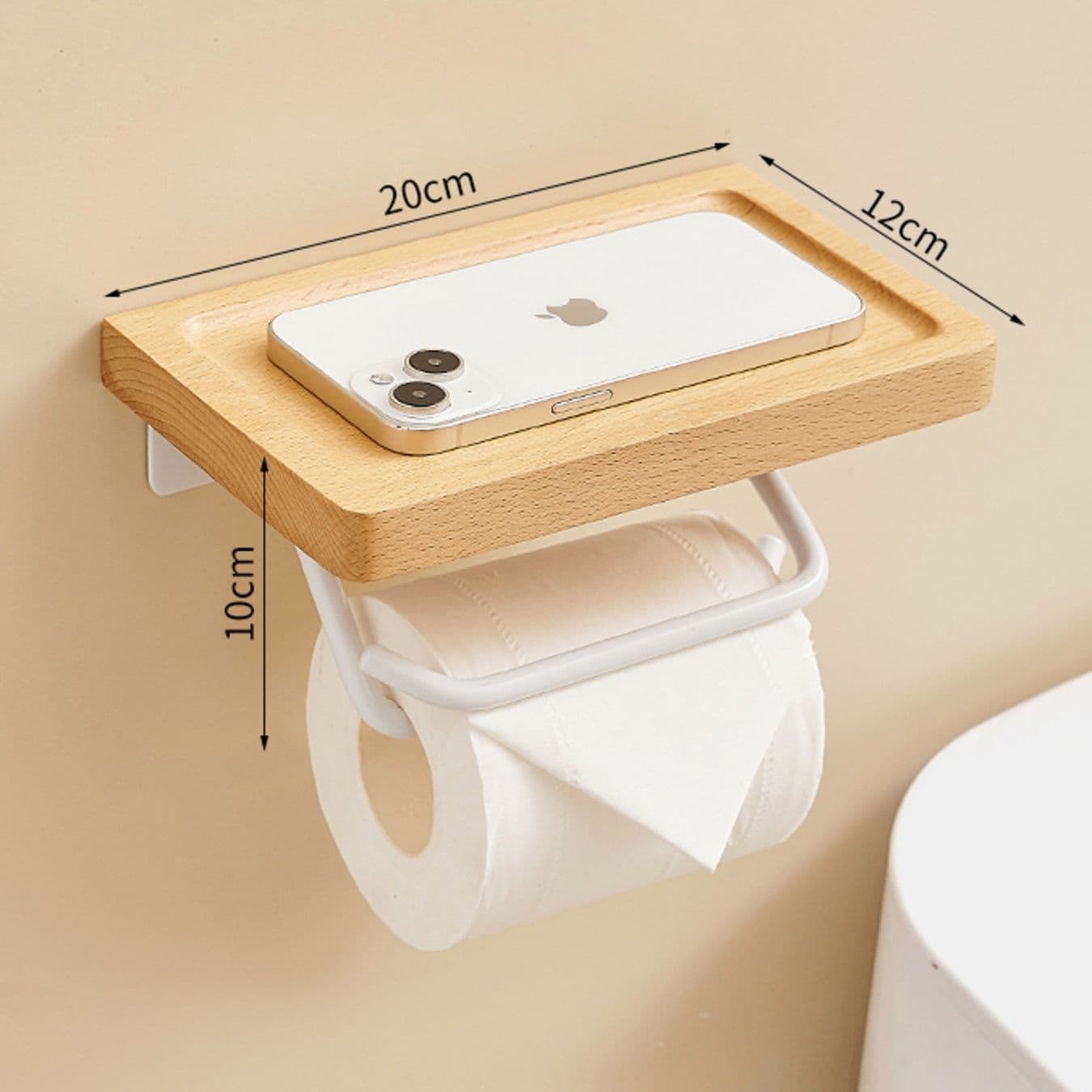 トイレットペーパーホルダー 木目調ペーパーホルダー棚