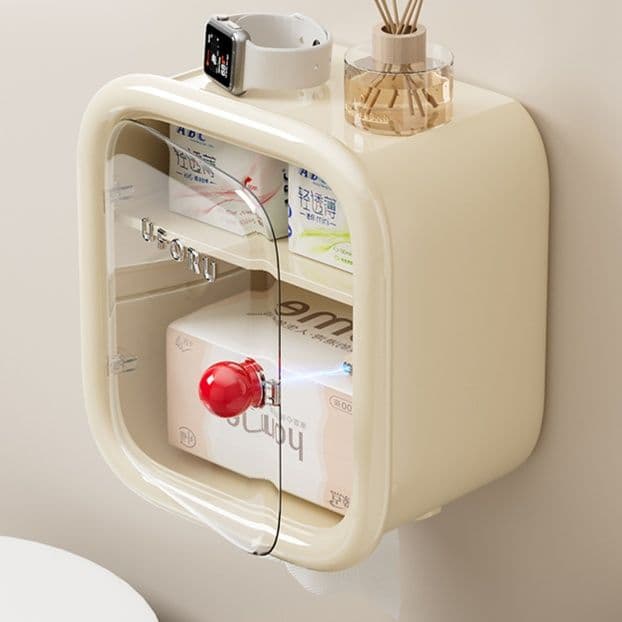 トイレットペーパーホルダー スクエア収納トイレットペーパーホルダー