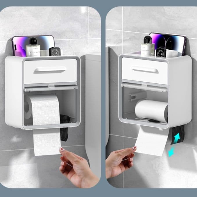トイレットペーパーホルダー 多機能収納付きトイレットペーパーホルダー