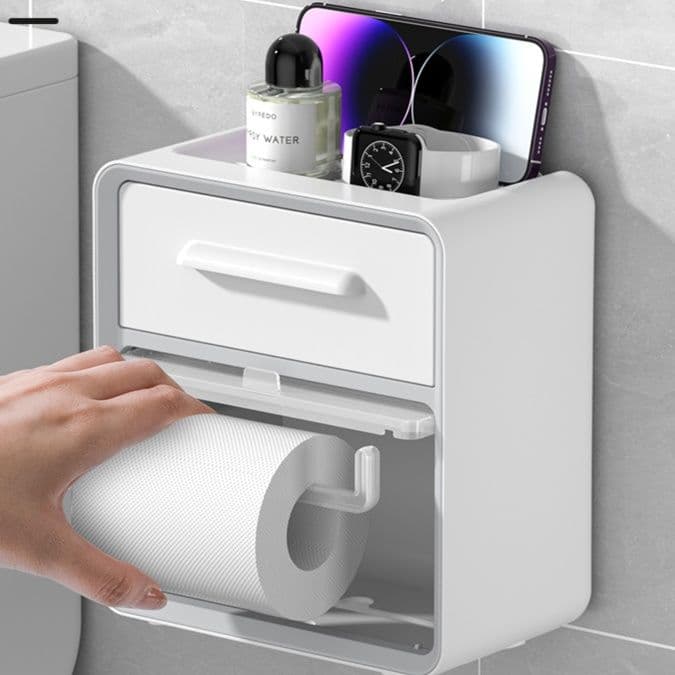 トイレットペーパーホルダー 多機能収納付きトイレットペーパーホルダー