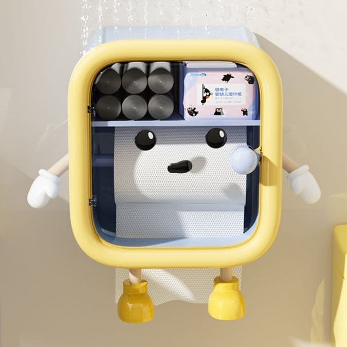 トイレットペーパーホルダー キャラクター型多機能トイレ収納ボックス