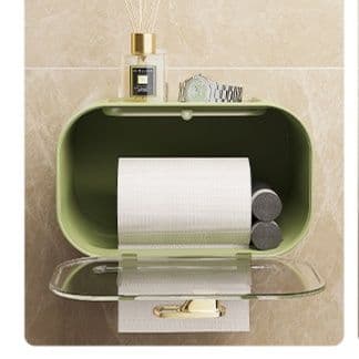 トイレットペーパーホルダー 多機能収納ボックス付きペーパーホルダー