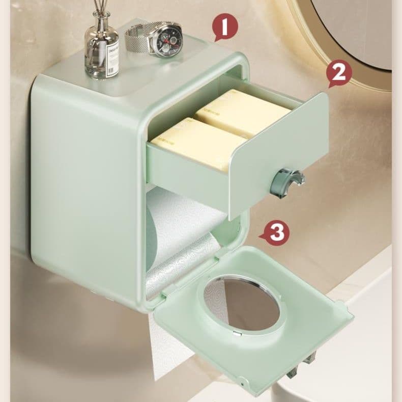 トイレットペーパーホルダー 収納付き多機能ペーパーホルダー