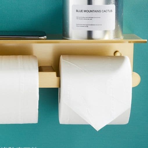 トイレットペーパーホルダー 多機能棚付き二連ホルダー
