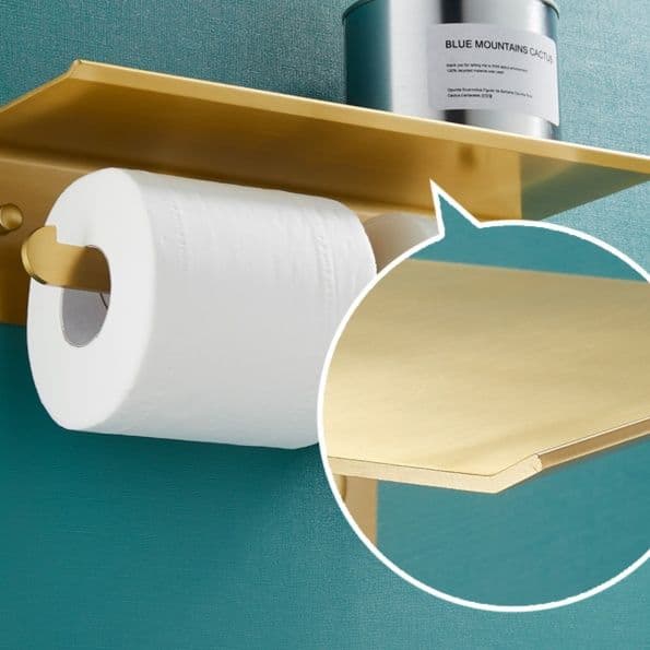 トイレットペーパーホルダー 多機能棚付き二連ホルダー