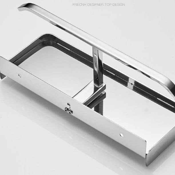 トイレットペーパーホルダー 多機能収納付き二連ペーパーホルダー