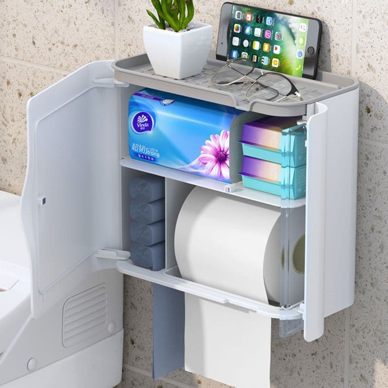 トイレットペーパーホルダー 多機能収納トイレットペーパーホルダー