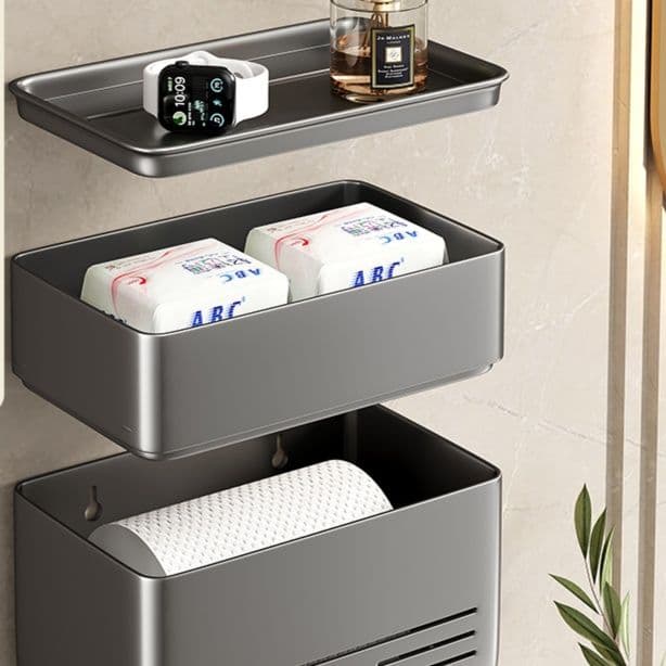 トイレットペーパーホルダー 多機能収納付きトイレットペーパーホルダー