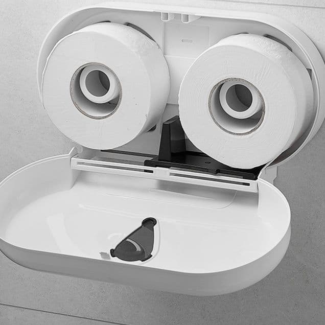 トイレットペーパーホルダー スタイリッシュ収納二連ホルダー