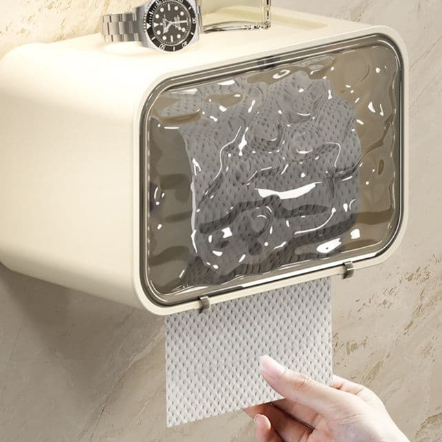 壁掛けトイレットペーパーホルダー 多機能収納ボックス付き