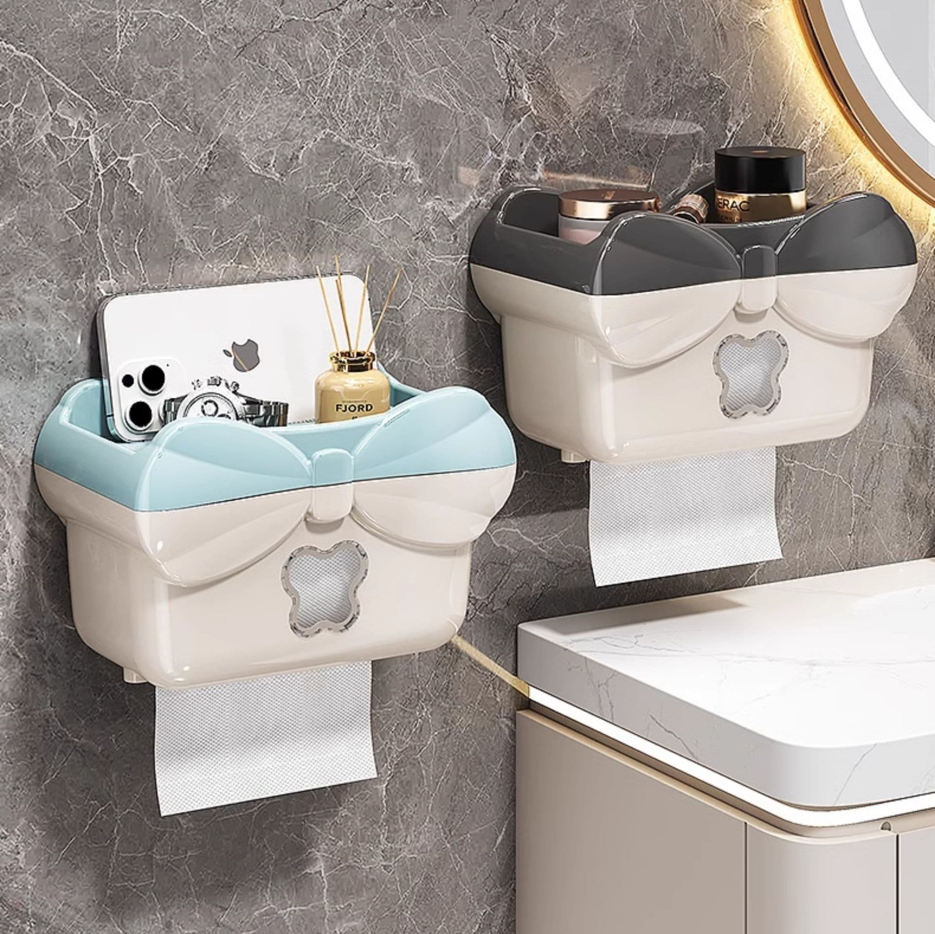 トイレットペーパーホルダー 多機能収納付きペーパーホルダー