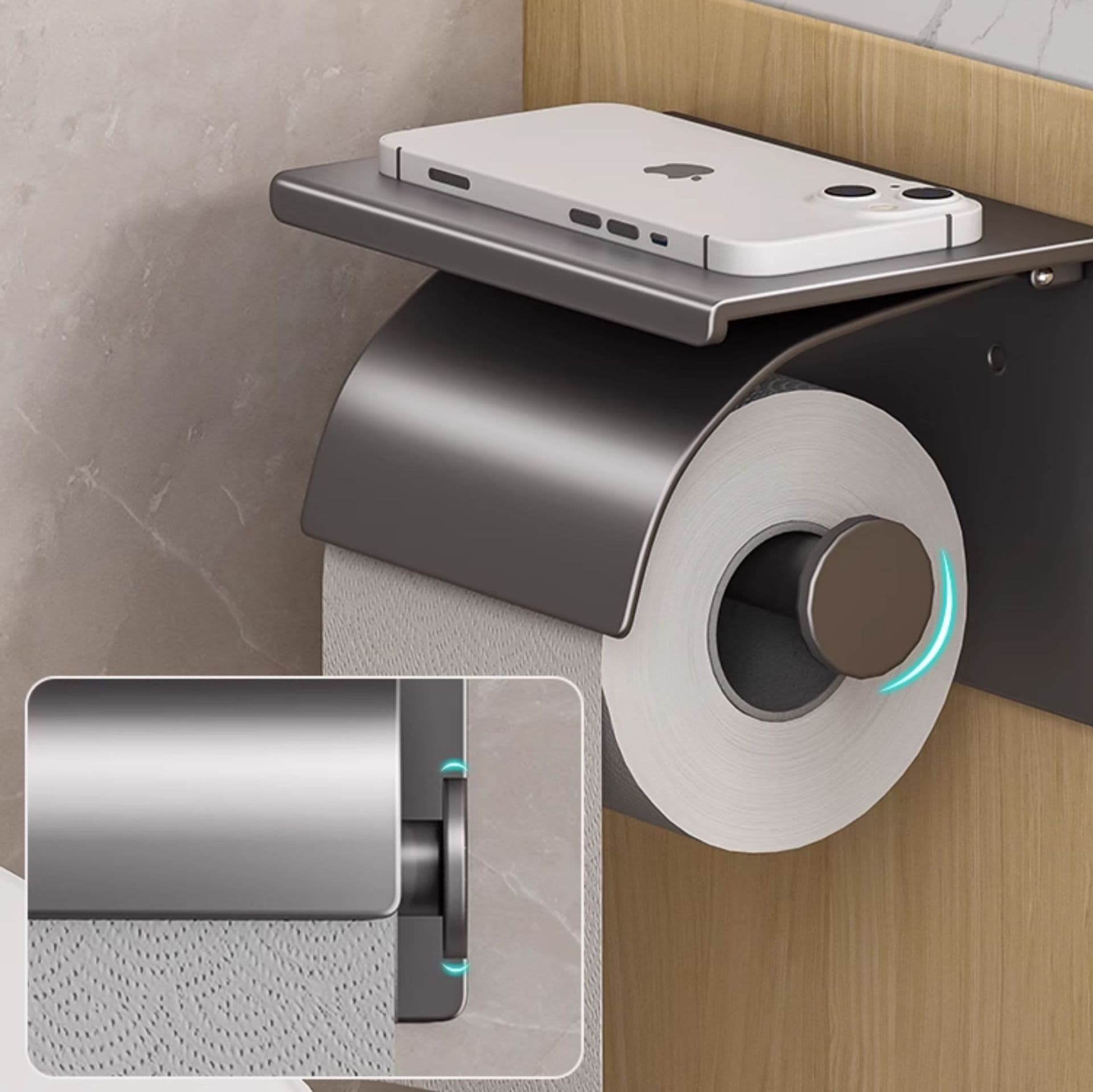 トイレットペーパーホルダー 多機能収納付きトイレットペーパーホルダー