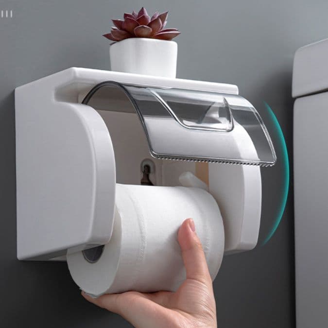 トイレットペーパーホルダー 多機能収納付き防水ペーパーホルダー