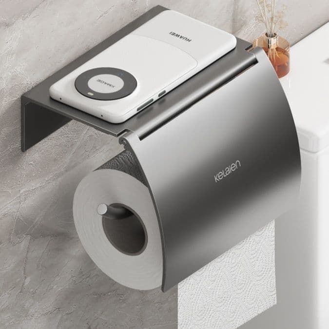 トイレットペーパーホルダー 多機能収納棚付きトイレットペーパーカバー