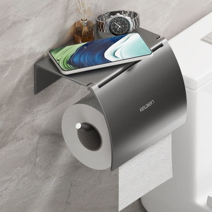 トイレットペーパーホルダー 多機能収納棚付きトイレットペーパーカバー