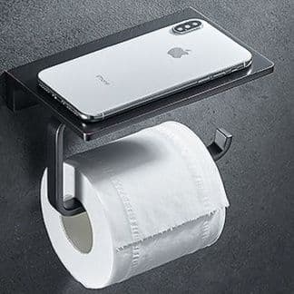 トイレットペーパーホルダー 多機能棚付き二連ホルダー