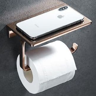 トイレットペーパーホルダー 多機能棚付き二連ホルダー