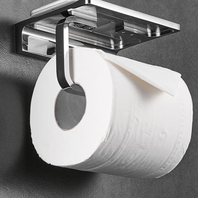 トイレットペーパーホルダー 多機能スマホ置き棚付きペーパーホルダー