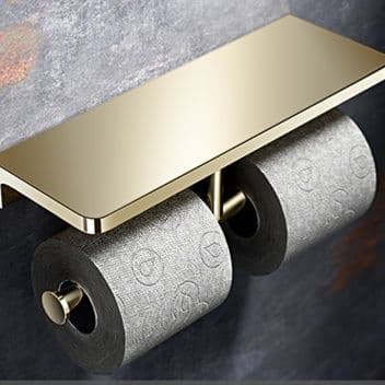 トイレットペーパーホルダー 多機能棚付き二連ホルダー