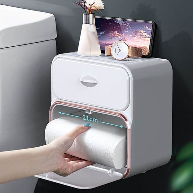 トイレットペーパーホルダー 多機能収納付き壁掛けペーパーホルダー