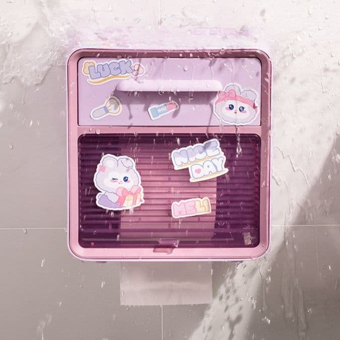 トイレットペーパーホルダー かわいい収納付きペーパーホルダー