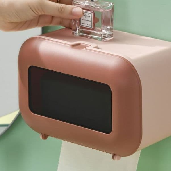 トイレットペーパーホルダー レトロテレビ型ペーパーホルダー棚