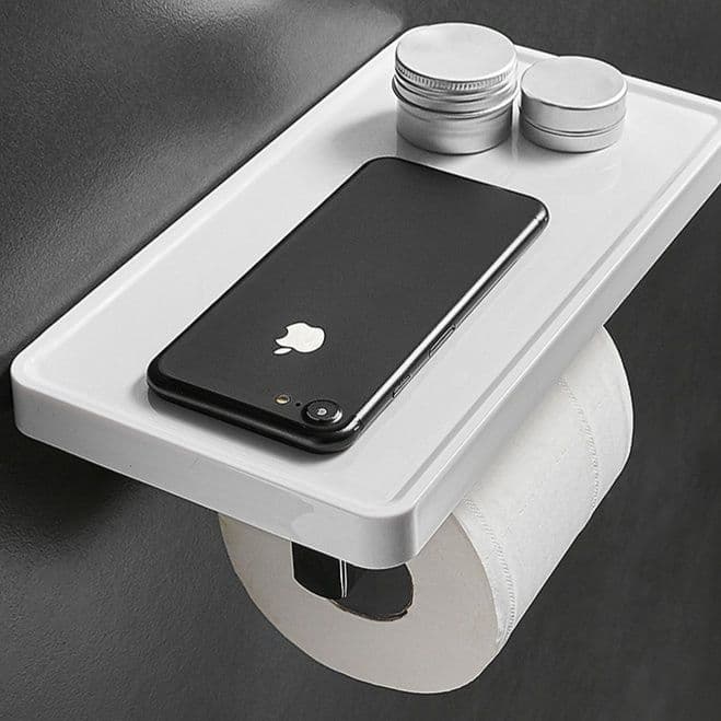 トイレットペーパーホルダー 多機能棚付きペーパーホルダー