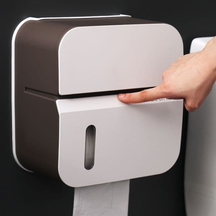 トイレットペーパーホルダー 多機能収納ボックス付きペーパーホルダー