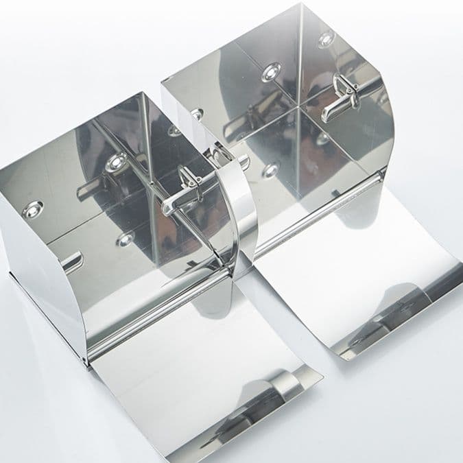 トイレットペーパーホルダー 多機能収納棚付き二連ホルダー