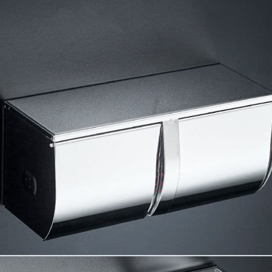 トイレットペーパーホルダー 多機能収納棚付き二連ホルダー