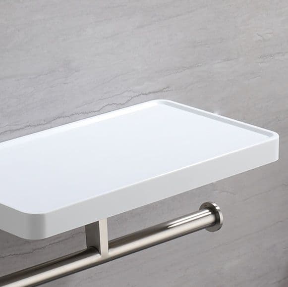 トイレットペーパーホルダー 多機能収納棚付き壁掛け式2連ペーパーホルダー