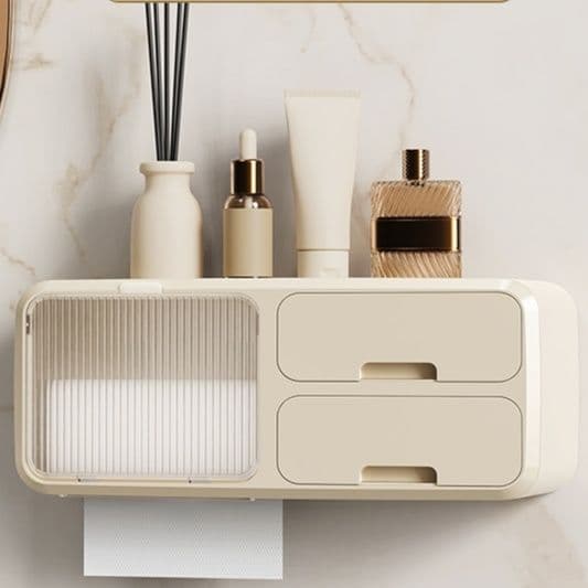 トイレットペーパーホルダー 壁掛け多機能収納付きトイレットペーパーホルダー