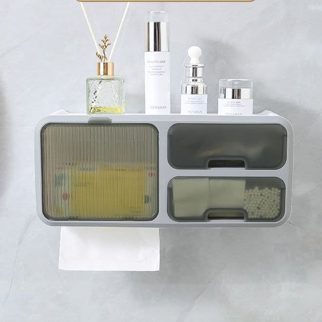 トイレットペーパーホルダー 壁掛け多機能収納付きトイレットペーパーホルダー