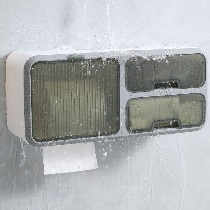 トイレットペーパーホルダー 壁掛け多機能収納付きトイレットペーパーホルダー