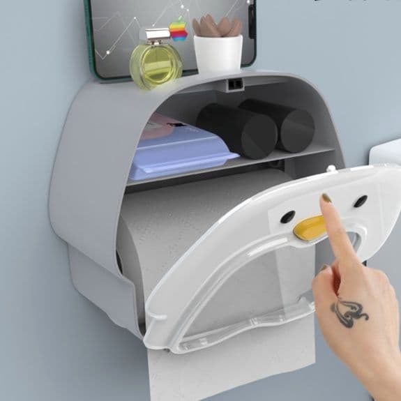 トイレットペーパーホルダー ペンギンデザイン多機能トイレットペーパーホルダー