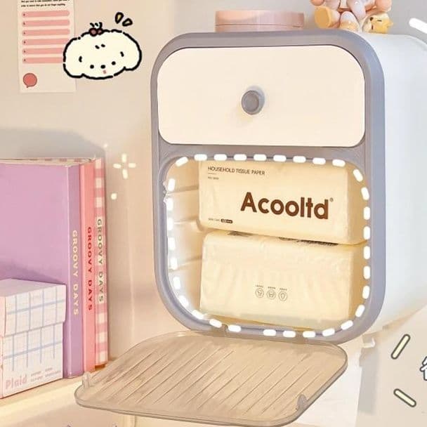 トイレットペーパーホルダー 多機能壁掛け式トイレットペーパーホルダー付き収納棚