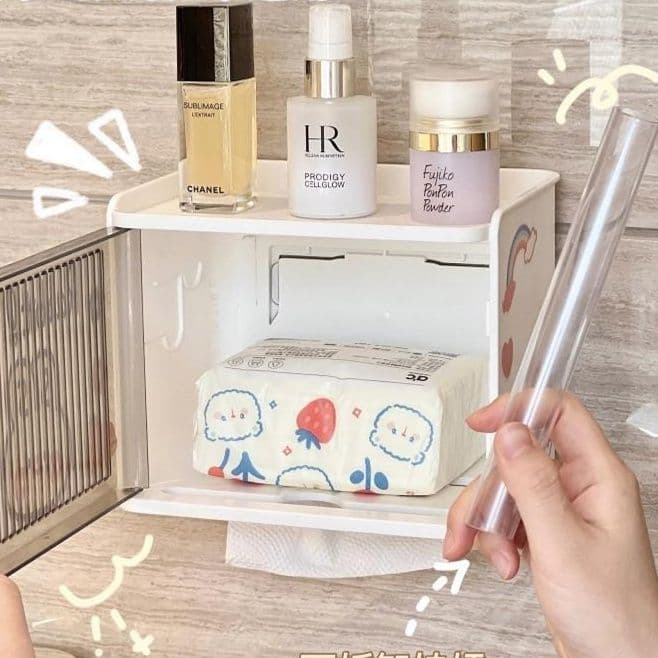 トイレットペーパーホルダー ラビットデザイン棚収納付き