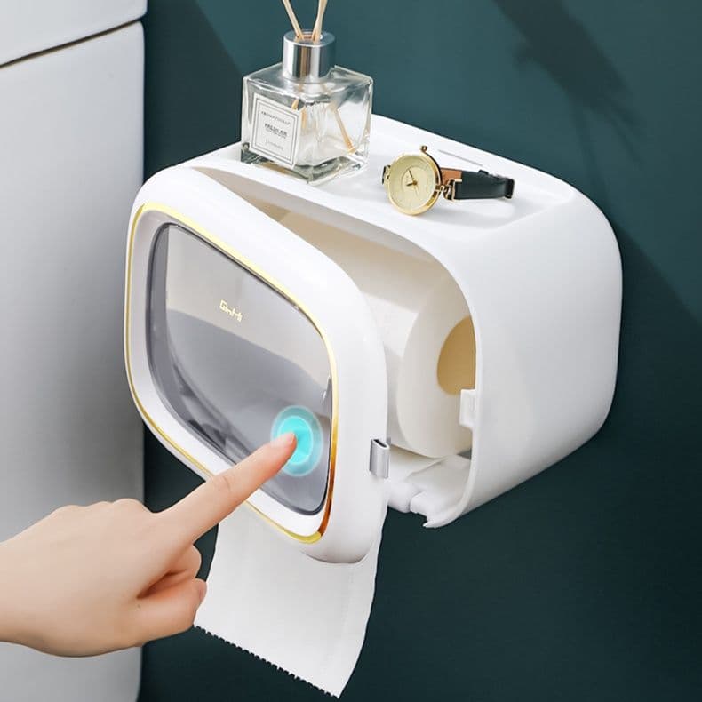 トイレットペーパーホルダー 多機能収納付き壁掛け式トイレットペーパーホルダー