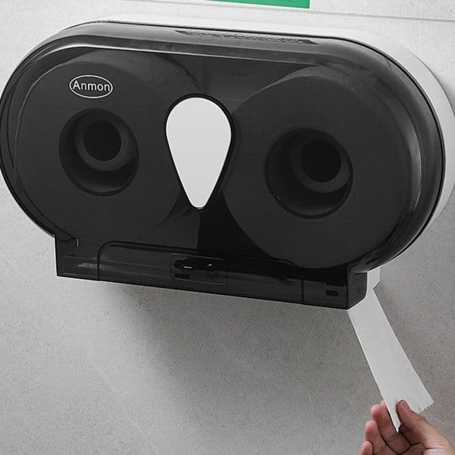 トイレットペーパーホルダー 大容量ロール対応 2連壁掛け式