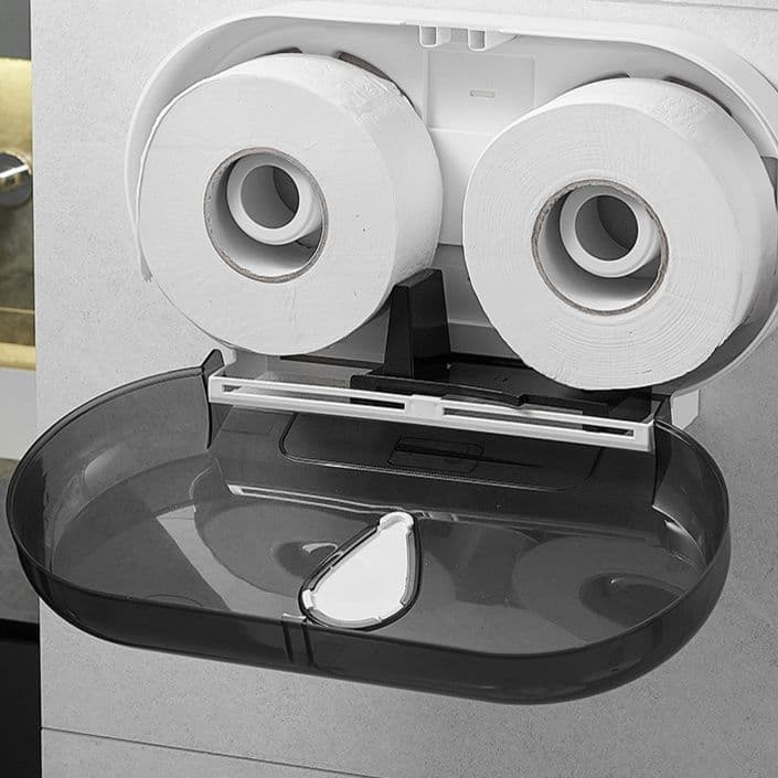 トイレットペーパーホルダー 大容量ロール対応 2連壁掛け式