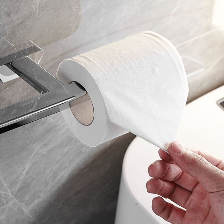 トイレットペーパーホルダー ダブルアーム式ステンレスホルダー