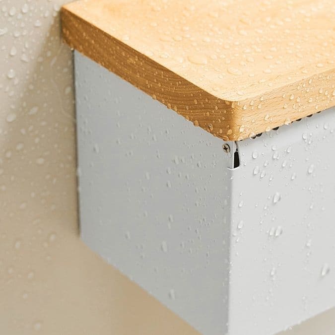 トイレットペーパーホルダー 壁掛け木製天板付きトイレットペーパーホルダー