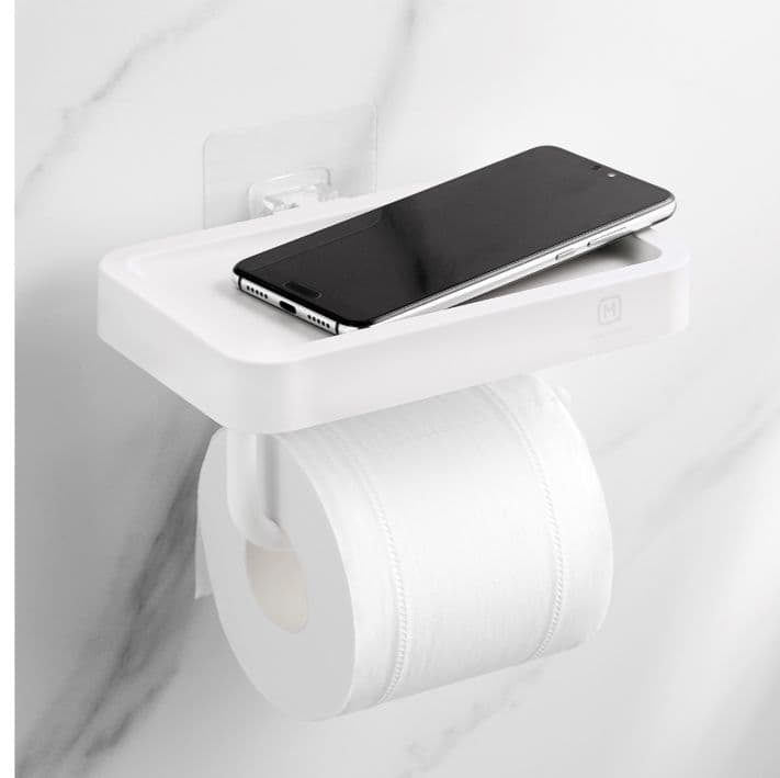 トイレットペーパーホルダー 多機能壁掛け式トイレットペーパーホルダー付き収納棚