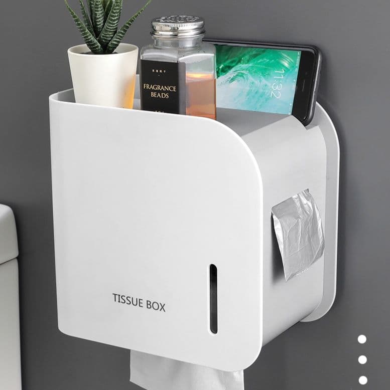 トイレットペーパーホルダー マグネット扉式防水トイレットペーパー収納棚