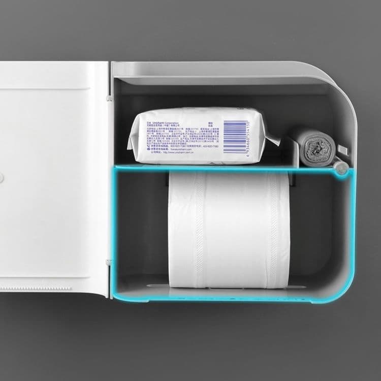 トイレットペーパーホルダー マグネット扉式防水トイレットペーパー収納棚