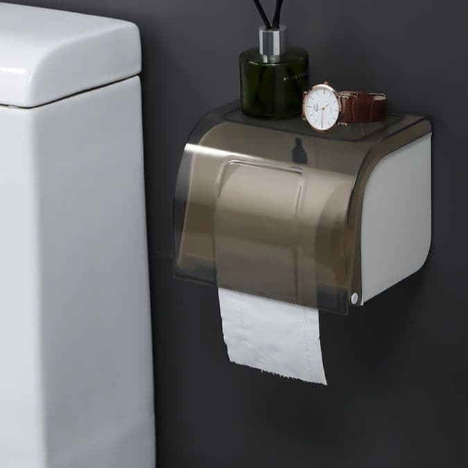 トイレットペーパーホルダー 多機能収納付き壁掛けトイレットペーパーホルダーカバー