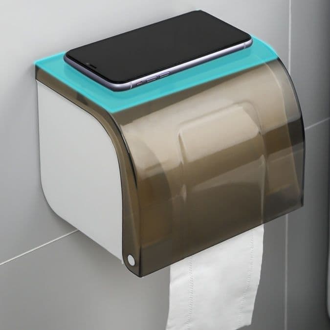 トイレットペーパーホルダー 多機能収納付き壁掛けトイレットペーパーホルダーカバー